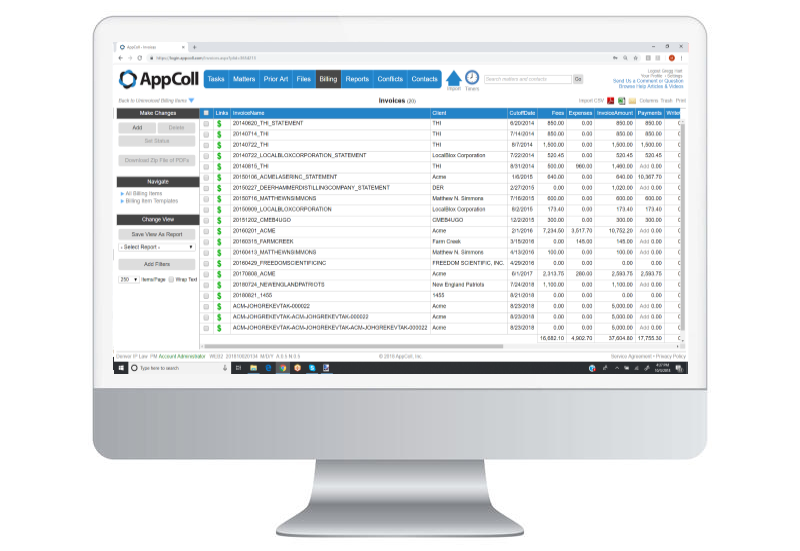 screenshot of AppColl Prosecution Manager